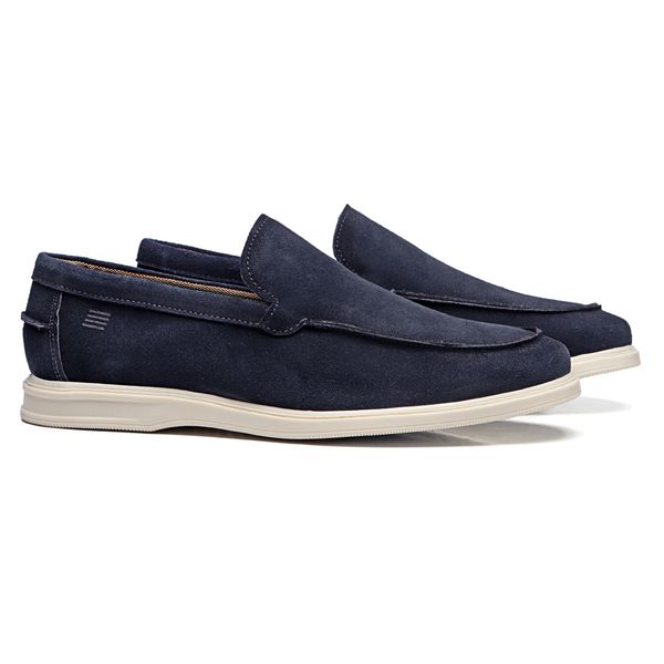 SAPATO MOCASSIM MASCULINO CASUAL EM COURO AZUL - 0... - SERGIO`S