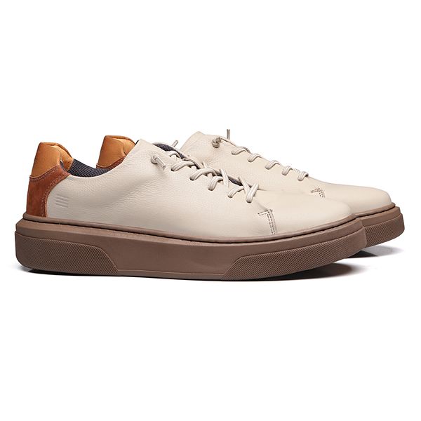 TÊNIS MASCULINO CASUAL EM COURO BRANCO - 0029 2709... - SERGIO`S