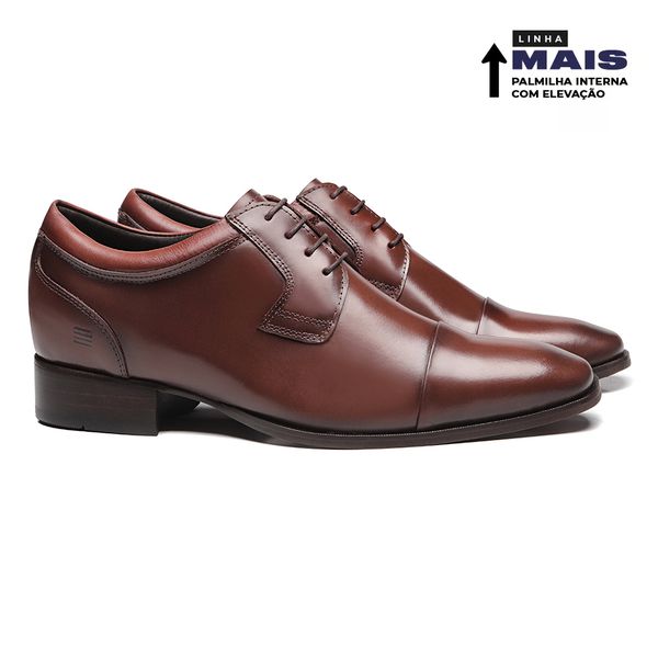 SAPATO DERBY MASCULINO SOCIAL EM COURO MARROM - 03... - SERGIO`S