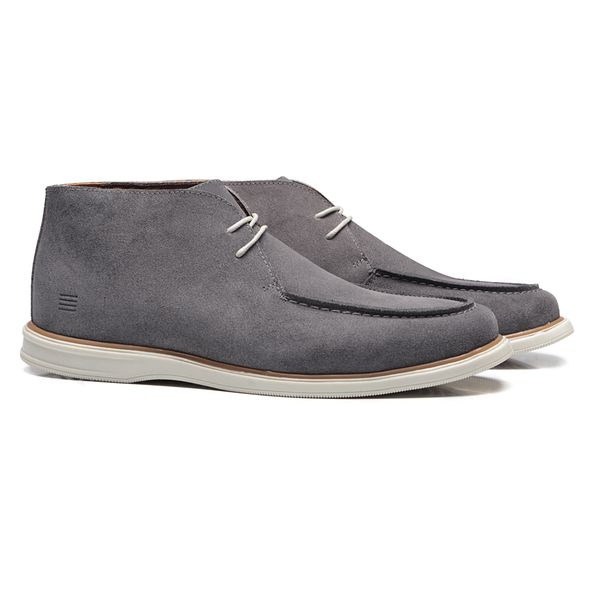 BOTA MASCULINA CASUAL EM COURO CINZA - 0029 718 CA... - SERGIO`S