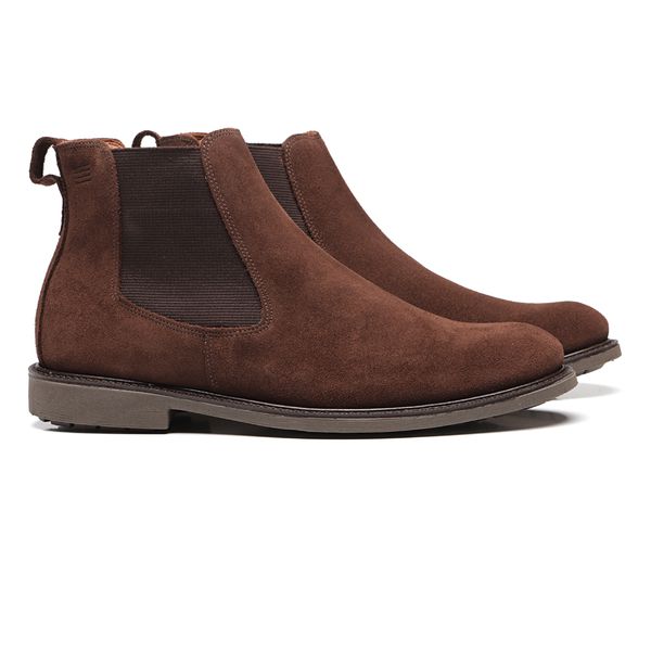 BOTA CHELSEA MASCULINA CASUAL EM COURO MARROM - 01... - SERGIO`S