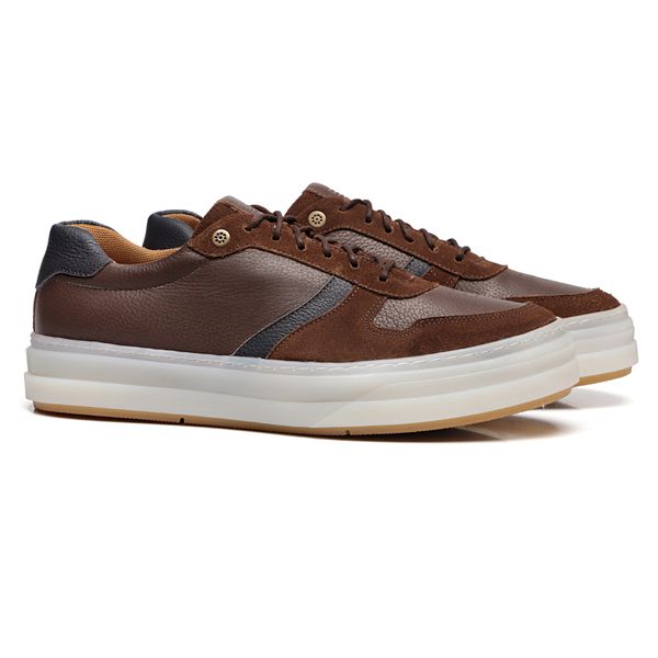 TÊNIS MASCULINO CASUAL EM COURO MARROM - 0129 270... - SERGIO`S