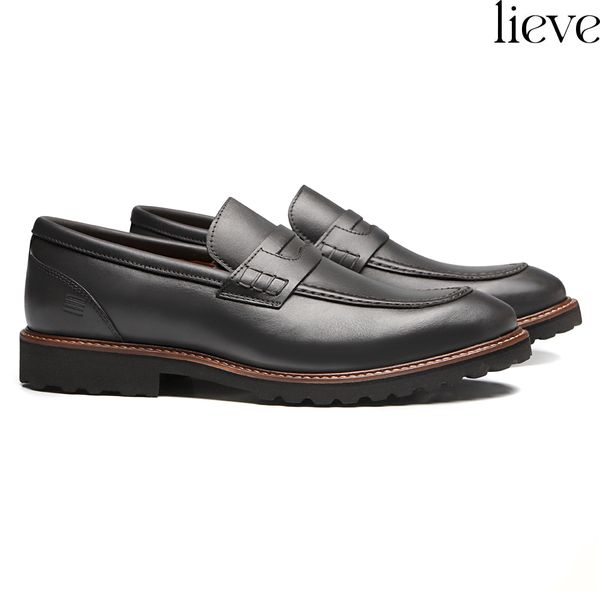 SAPATO LOAFER MASCULINO CASUAL EM COURO CINZA - 00... - SERGIO`S