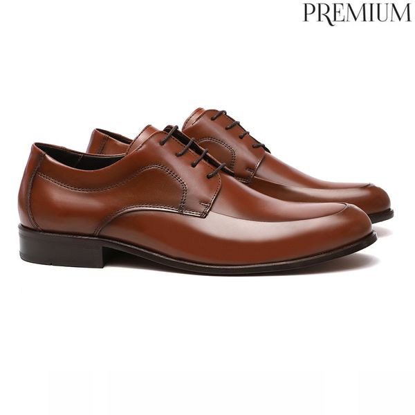 Sapato Derby Masculino Social Em Couro Marrom - 00... - SERGIO`S