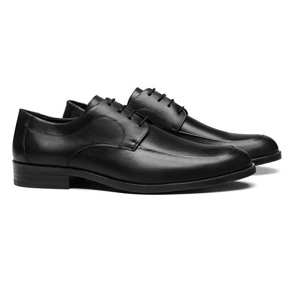 SAPATO DERBY MASCULINO SOCIAL EM COURO PRETO - 003... - SERGIO`S