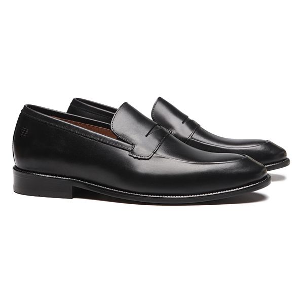  SAPATO LOAFER MASCULINO SOCIAL EM COURO PRETO COM... - SERGIO`S