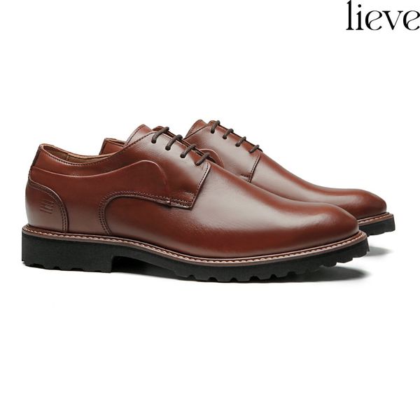 SAPATO DERBY MASCULINO CASUAL EM COURO MARROM - 00... - SERGIO`S