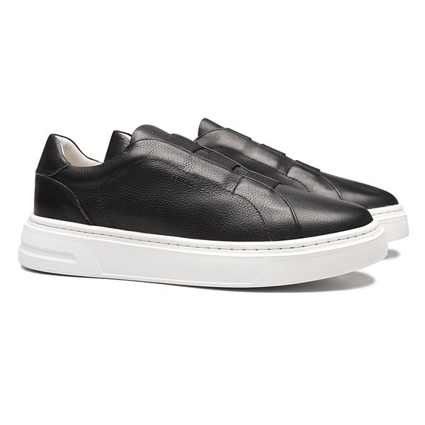 TÊNIS MASCULINO CASUAL EM COURO PRETO COM CONFORTO... - SERGIO`S