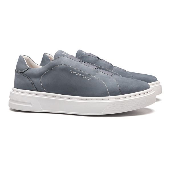 TÊNIS MASCULINO CASUAL EM COURO AZUL COM CONFORTO ... - SERGIO`S