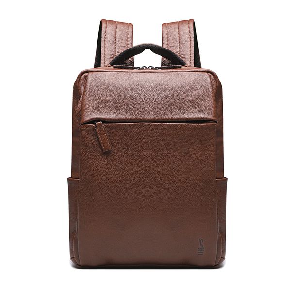 MOCHILA PORTA NOTEBOOK MASCULINA EM COURO MARROM -... - SERGIO`S