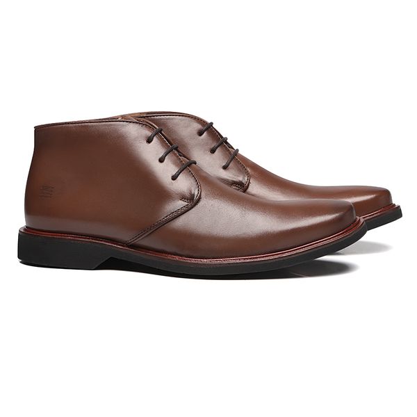 BOTA DERBY MASCULINA CASUAL EM COURO MARROM - 002... - SERGIO`S