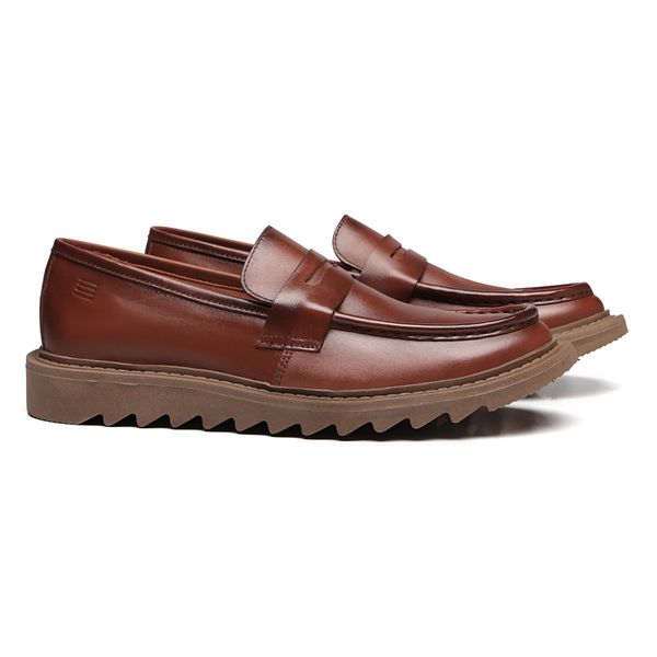 SAPATO LOAFER MASCULINO CASUAL EM COURO MARROM - ... - SERGIO`S