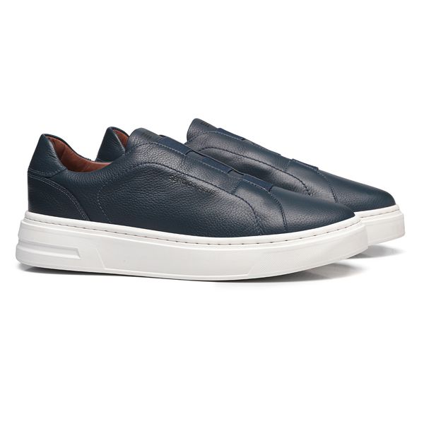TÊNIS MASCULINO CASUAL EM COURO AZUL COM CONFORTO ... - SERGIO`S