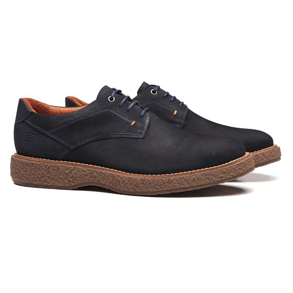 SAPATO DERBY MASCULINO CASUAL EM COURO AZUL - 0219... - SERGIO`S