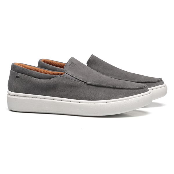 SLIP-ON MASCULINO CASUAL EM COURO CINZA - 0129 208... - SERGIO`S
