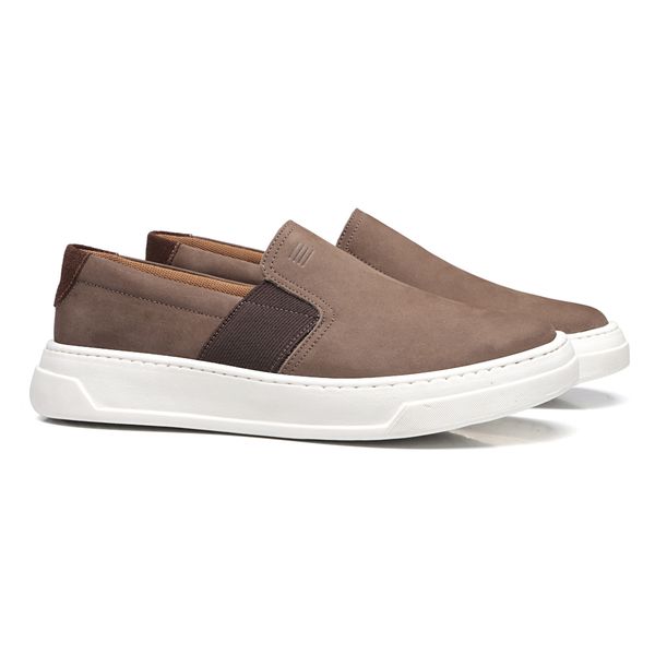 SLIP-ON MASCULINO CASUAL EM COURO MARROM - 0129 23... - SERGIO`S