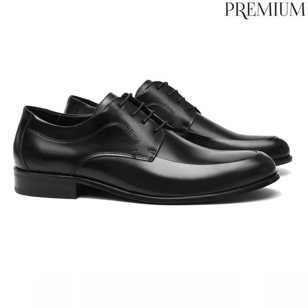 Sapato Derby Masculino Social Em Couro Preto - 003... - SERGIO`S