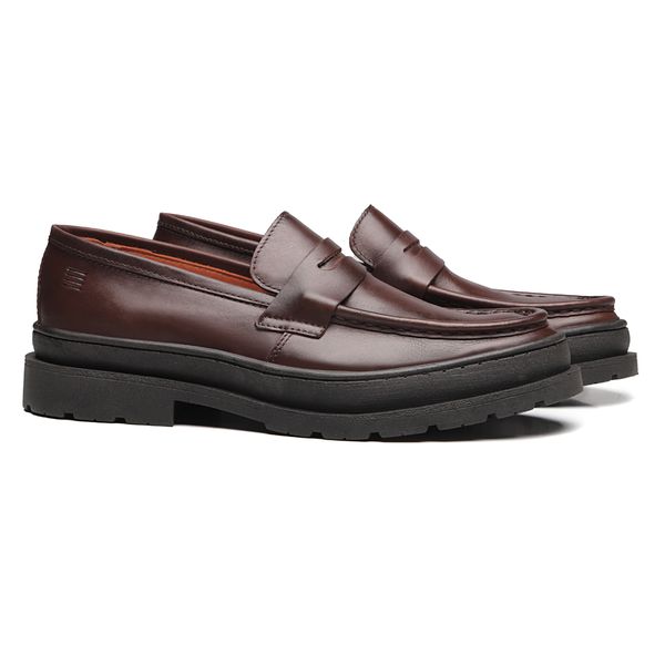SAPATO LOAFER MASCULINO CASUAL EM COURO MARROM - 0... - SERGIO`S