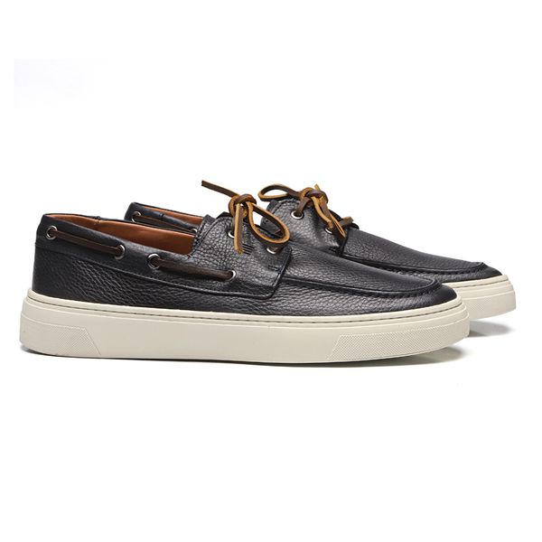 SAPATO DOCKSIDE MASCULINO CASUAL EM COURO AZUL - 0... - SERGIO`S