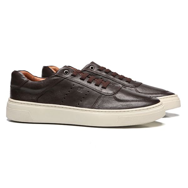 TÊNIS MASCULINO CASUAL EM COURO MARROM - 0054 870... - SERGIO`S