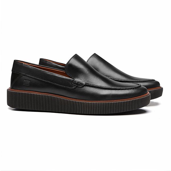 SAPATO MOCASSIM MASCULINO CASUAL EM COURO PRETO - ... - SERGIO`S