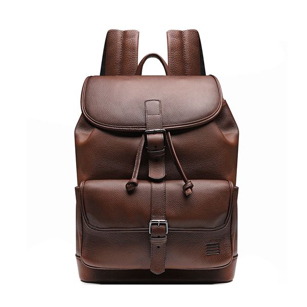 MOCHILA PORTA NOTEBOOK MASCULINA EM COURO MARROM -... - SERGIO`S