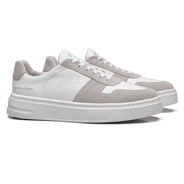 TÊNIS MASCULINO CASUAL EM COURO BRANCO COM CONFORT... - SERGIO`S