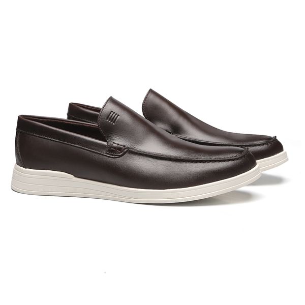SAPATO MOCASSIM MASCULINO CASUAL EM COURO MARROM ... - SERGIO`S