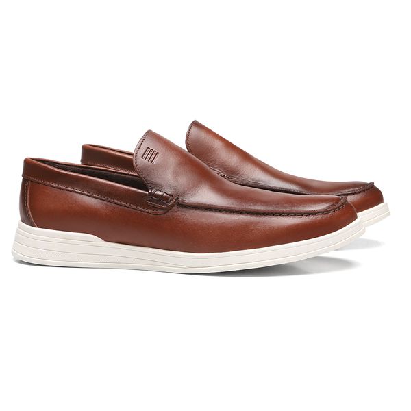 SAPATO MOCASSIM MASCULINO CASUAL EM COURO MARROM -... - SERGIO`S