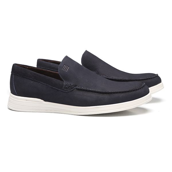 SAPATO MOCASSIM MASCULINO CASUAL EM COURO AZUL - 0... - SERGIO`S