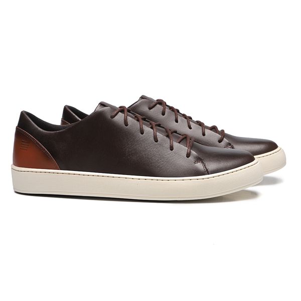 TÊNIS MASCULINO CASUAL EM COURO MARROM - 0129 3740... - SERGIO`S