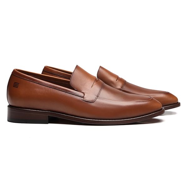 SAPATO LOAFER MASCULINO SOCIAL EM COURO MARROM COM... - SERGIO`S