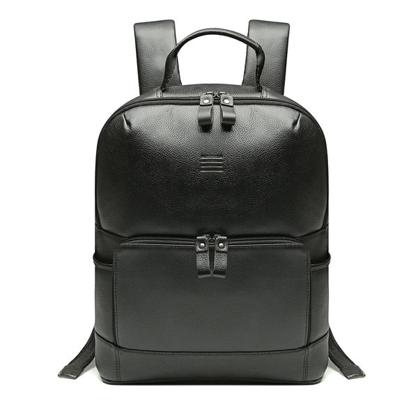 MOCHILA PORTA NOTEBOOK MASCULINA EM COURO PRETO -... - SERGIO`S
