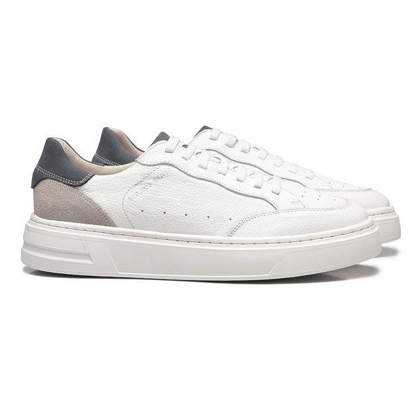 TÊNIS BATTISTI MASCULINO CASUAL EM COURO BRANCO CO... - SERGIO`S