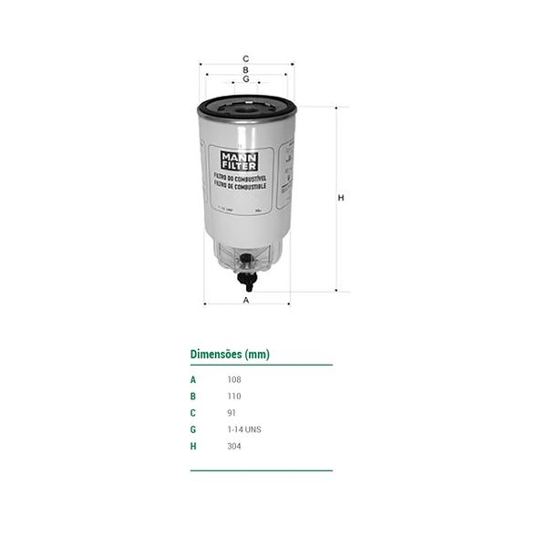 Filtro Separador De Água Volvo/ Cummins/ Constellation