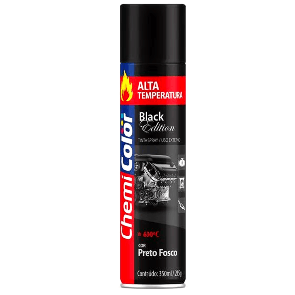 Tinta Spray Alta Temperatura Preto 330ml