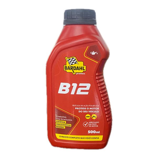 Aditivo Bardahl para Óleo Motor B12 Plus 500ml Veículos Gasolina Etanol e GNV