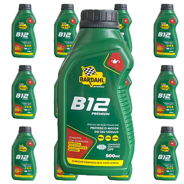 Kit 12 Aditivos Bardahl B12 Premium 500ml Veículos Diesel c/ Filtro DPF