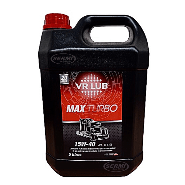 Óleo Motor Diesel 15W40 VR Lub MAX Turbo - Galão 5 Litros 