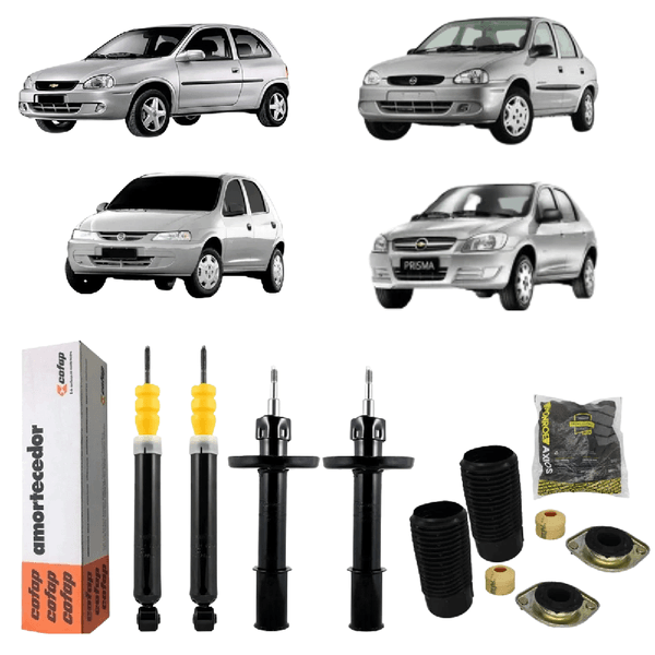 Kit 4 Amortecedor Cofap + Kit Diant Axios Corsa Classic Celta Prisma 96/12