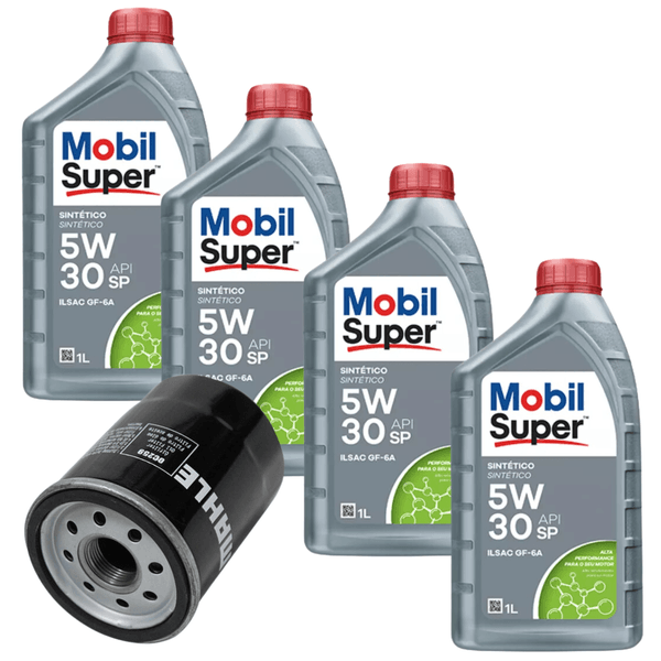 Kit Troca de Óleo Mobil 5w30 Ford Fiesta Ecosport Ka Focus Zetec Rocam 1.0 1.6 8v Gasolina e Flex 2002/ em diante