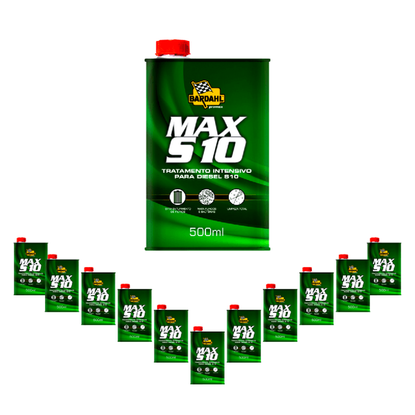 Kit 12 Aditivos Bardahl p/ Combustível MAX S10 Diesel 500ml 