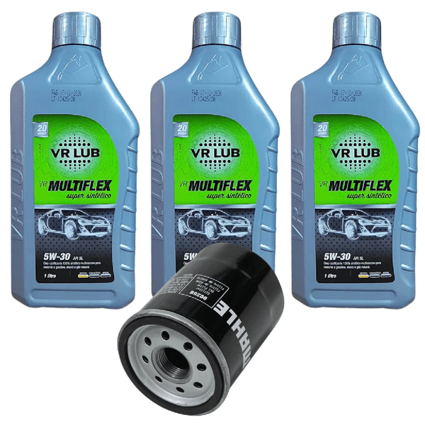 Kit Troca de Óleo 5W30 VR Lub Motor Fiat Fire 1.0 Evo 1.4 8v Palio Siena Doblo Strada Uno Fiorino Punto