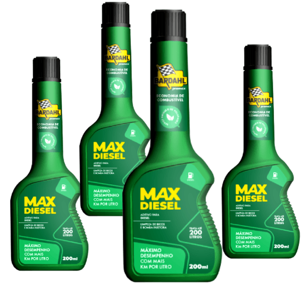 kit 4 Unidades Aditivo Combustível Bardahl Max Diesel 200ml Limpa Bico Motor