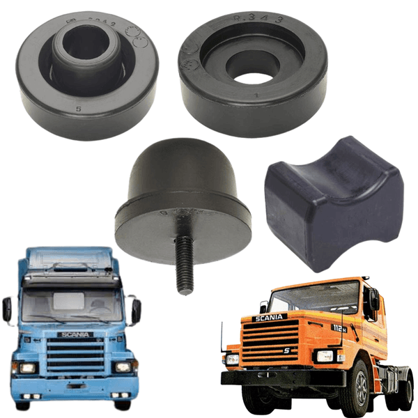 Kit Jogo de Coxim Suspensão Cabine SCANIA T112 T113 Bicudo