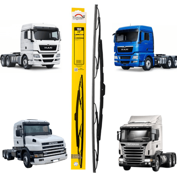 Palheta Limpador Parabrisa Scania Serie 4 P 94 114 124 Man TGX TGM TGS TGL 28Pol Dyna 168