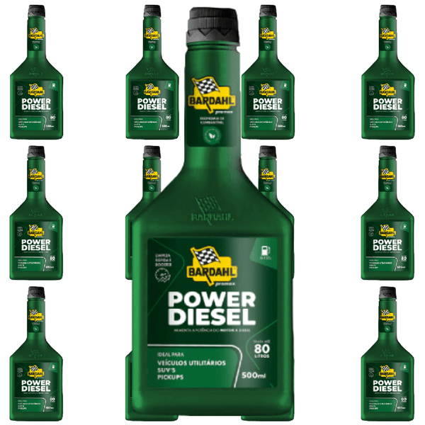 Kit 12 Aditivos p/ Combustível Bardahl Power Diesel 500ml Limpa Bico