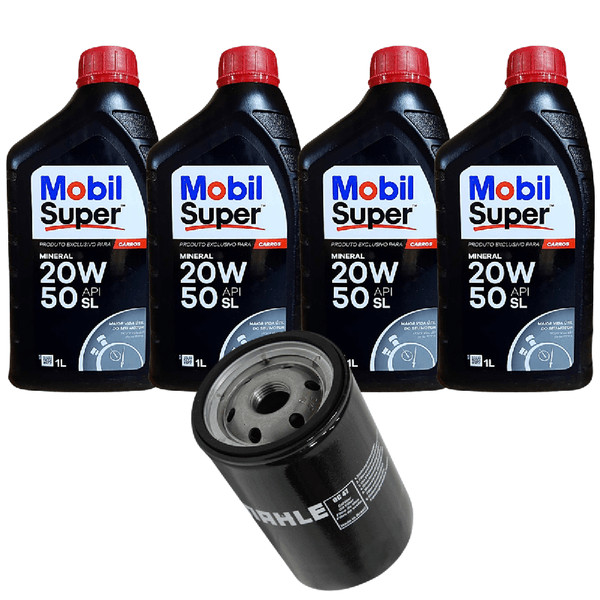 Kit Troca de Óleo 20w50 Mobil Gol Voyage Parati Saveiro Santana Motor AP 1.6 1.8 2.0 8v Volkswagen Original