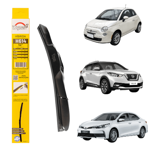 Palheta Limpador Parabrisa Hibrido Passageiro 14 Kicks Corolla 12/ Fiat 500 Dyna H614