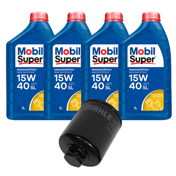 Kit Troca de Óleo 15w40 Mobil Gol Voyage Saveiro Fox G2 G3 G4 G5 G6 Motor 1.0 1.6 8v Power Ea111 Gasolina Flex Etanol
